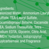 Ingredients list for Oncore Detox Hair and Scalp Cleanse shampoo