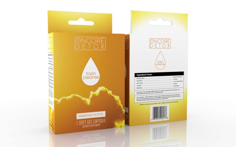 Oncore Detox Gelcap Oncore Detox Toxin Cleanse soft gel capsule and carton