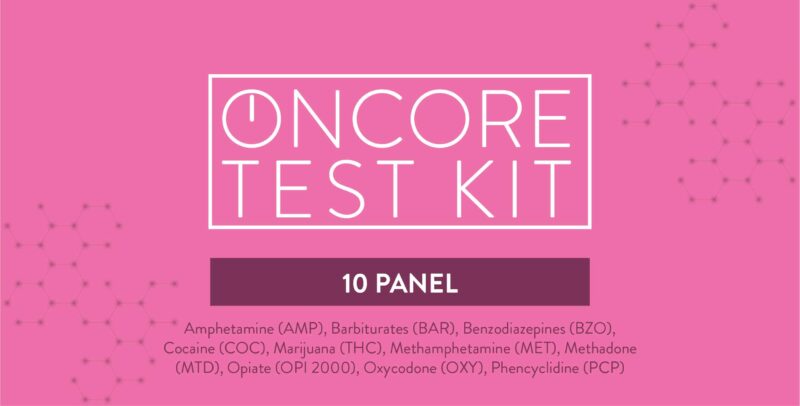 Oncore Test Kit Oncore 10-panel at-home drug test kit screening for ten substances including THC, cocaine, opiates and methadone