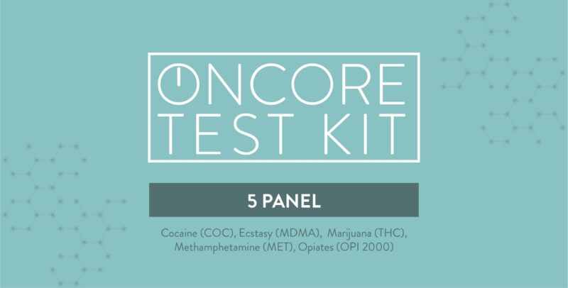 Oncore 5-panel at-home drug test kit for cocaine, ecstasy, marijuana, methamphetamine and opiates