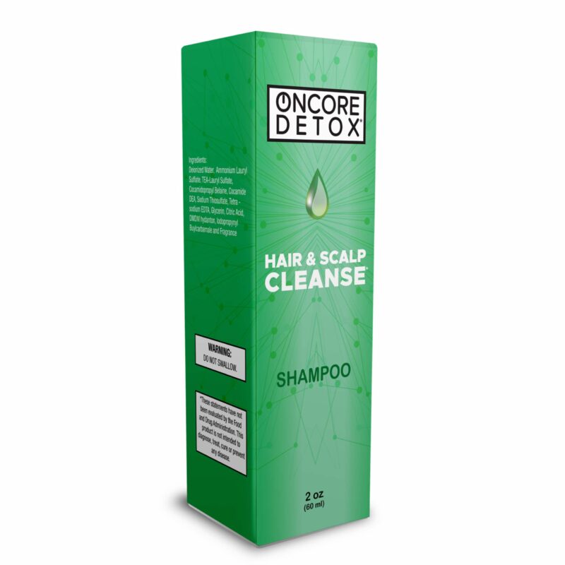 Oncore Detox Hair and Scalp Cleanse shampoo carton, 2 fl oz