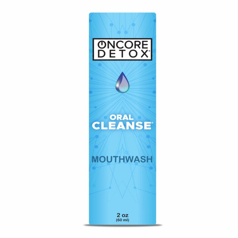 Front of the Oncore Detox Oral Cleanse Mouthwash carton